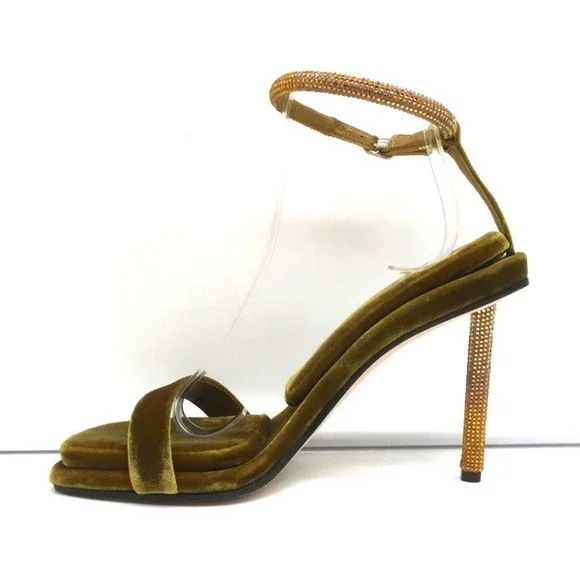 Tamara Mellon Stellar Sandals Topaz Crystal-Embellished Velvet Size 37 NEW - Picture 7 of 12